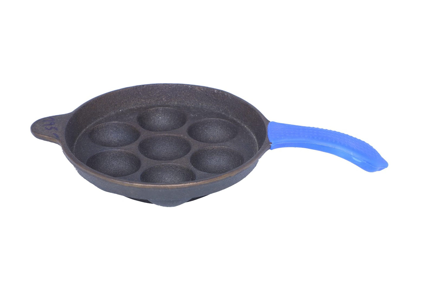 Cast Iron Paniyaram Pan - 7 Pit - Round - Single Handle Premium