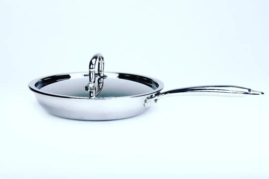 Tri-Ply Stainless Steel Induction Compatible Triply Frypan with Steel Lid (Induction and Gas compatible)