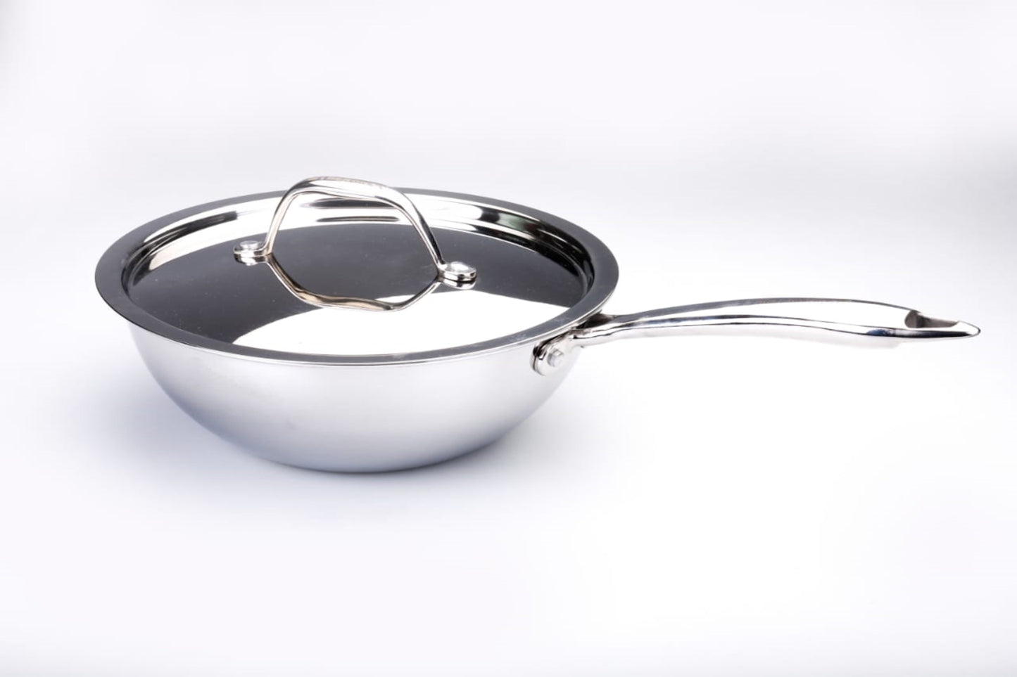 Tri-Ply Stainless Steel Wok Pan .